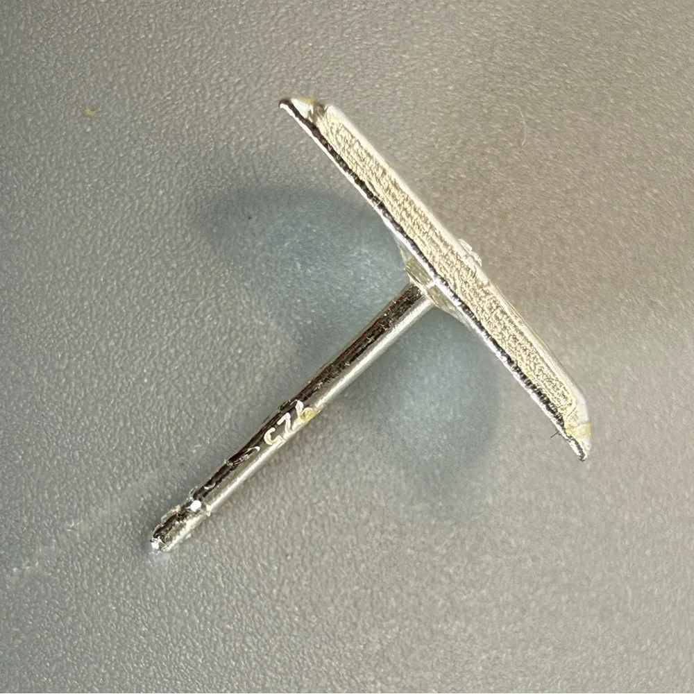 Sterling Silver CZ Lemon Stud Earrings 11mm